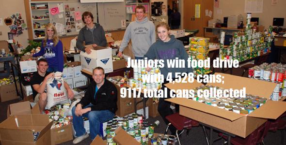 Juniors win campus food drive