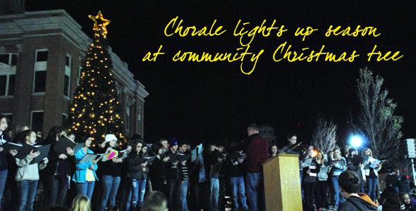 Choir sings at community tree lighting ceremony