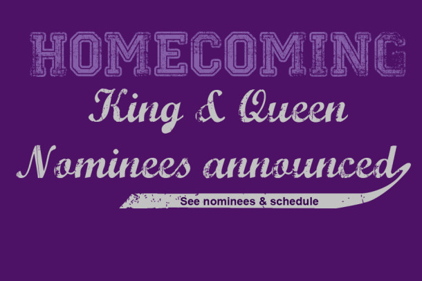 Homecoming court, schedule announced