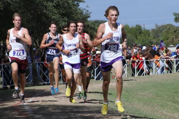 Sophomores Treet Allison and Joseph Trevino compete at the state cross country meet Nov. 9 in Round Rock, Texas. 