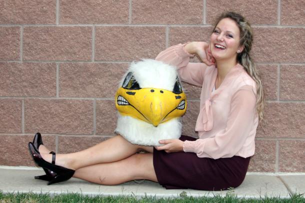 Senior Maisie Dyer is Rocky the Eagle.