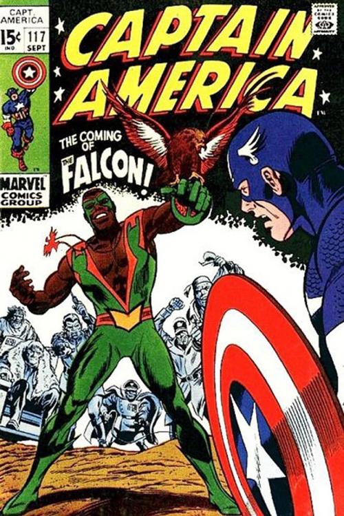 The Falcon first appeared in a green-and-orange ensemble in 1969, which he has since traded in for red-and-white togs. (Courtesy Marvel Entertainment Inc./MCT)
