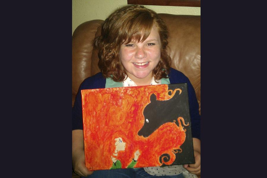 Sophmore Quade Salazar created this depiction of Merida from Disneys Brave and gave it to Bailey as a birthday present. 