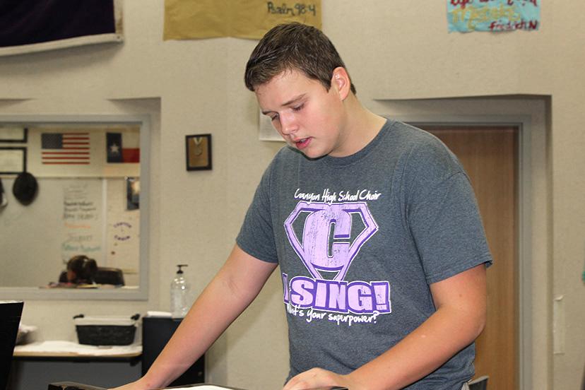 Sophomore Christian Theiss practices for the Oct. 18 All-Region auditions.