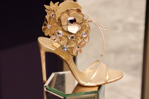 A $2,000 shoe on display at Saks 5th Avenue in New York City.