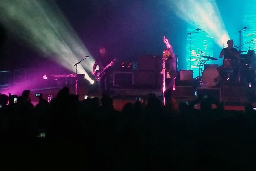 Rock band Blue October performed at the Amarillo Civic center on their Fear tour. The auditorium was nearly full with singing fans.