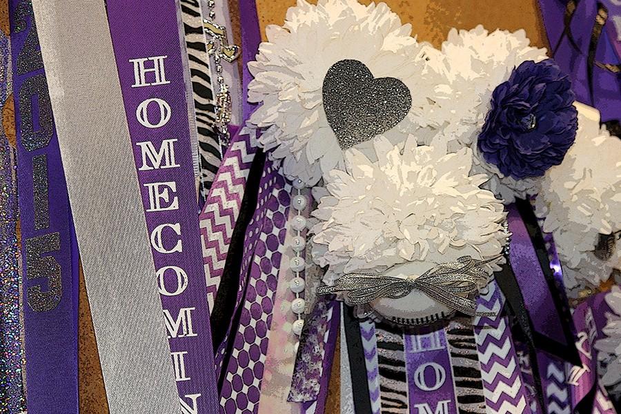 A variety of homecoming mums are available in The Eagles Nest store.