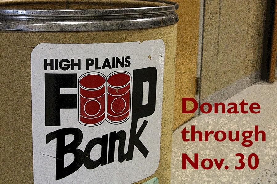 Students may donate money and canned goods through Nov. 30.