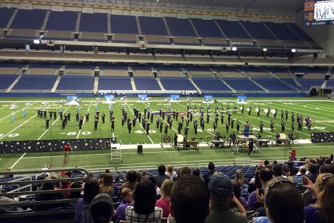 The Soaring Pride Band competes Tuesday, Nov. 3 in the Alamodome in San Antonio during the preliminary round of the State UIL Marching Contest.