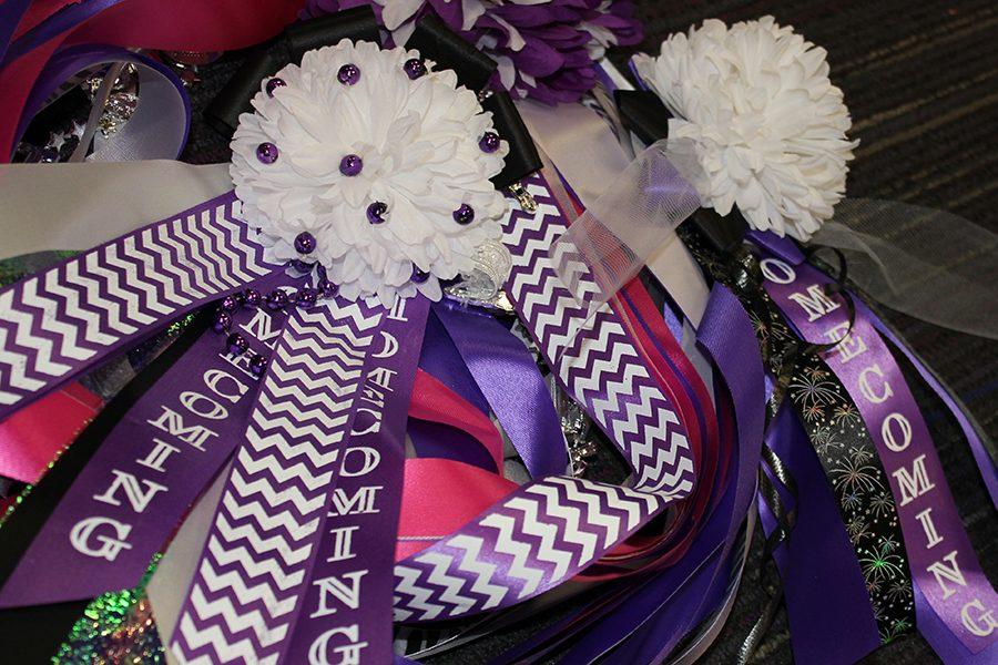 Homecoming mums and garters are for sale in The Eagles Nest this week.