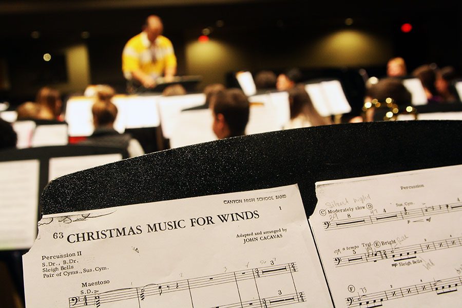 The band practices for their Dec. 13 winter concert .