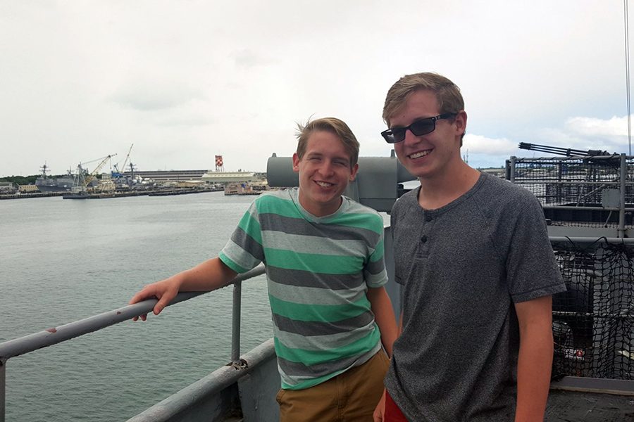 Juniors Justin and Tanner Mahan visit Pearl Harbor.