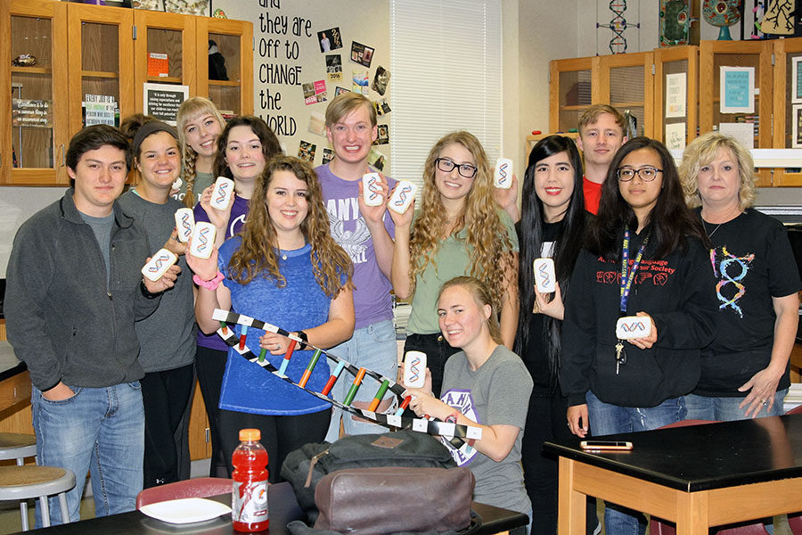 Cortney Shallers first period AP biology class celebrated DNA Day with DNA decorated cookies.