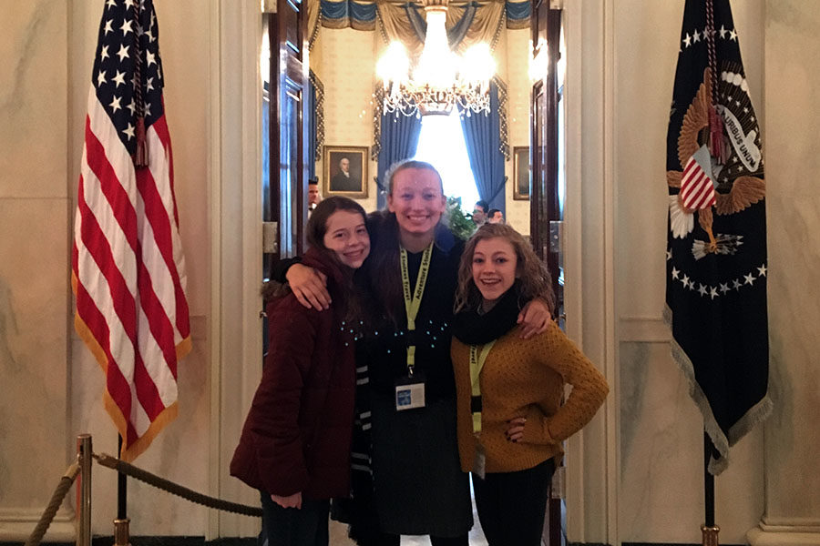 Junior Victoria Bell, sophomores Josie Brown  and McKinlea Kear visit the White House in Washington D.C.