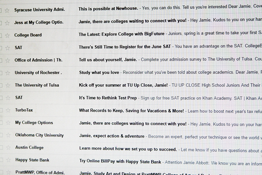 Lately, my e-mails have been filled with nothing but college recruiters.