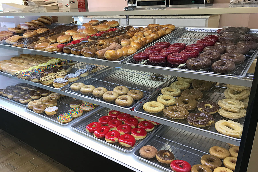 Display cases at Got Donuts? tempt customers with an array of options. Its nice to have the opportunity to preview what is available.