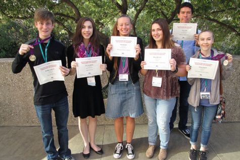 Braden Lefevre, Erin Sheffield, Josie Brown, Macy Mitchell, John Flatt and Jillian Howell each earned individual awards in JEA write-off contests at the JEA/NSPA National Journalism Convention.