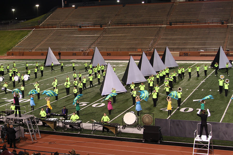 The Soaring Pride Band performs at the Regional Marching Contest where they received a first division rating.