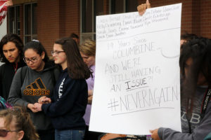 Students observed the National School Walkout April 20 during activity period.