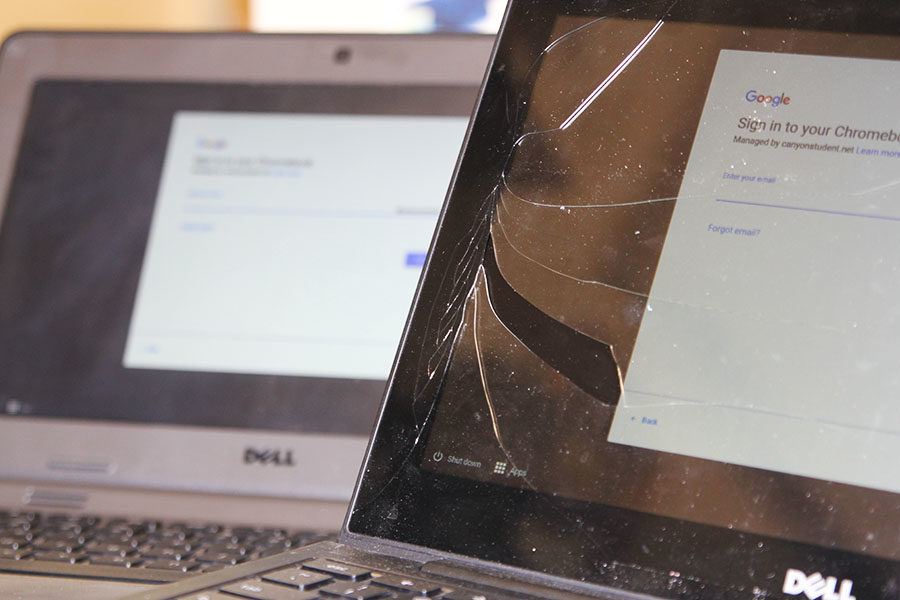 Students will turn in Chromebooks May 14, 15, and students will be fined for broken Chromebooks.