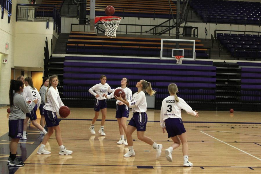 The Lady Eagles practice Tuesday morning for the game against Idalou at 6:30 p.m.