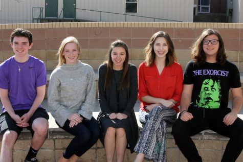 Seniors Conner Nall and Katelyn Spivey, junior Mia Bonds, senior Erin Sheffield and sophomore Brennen Copeland will sing in All-State Choirs this February.