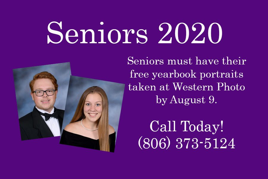 Seniors must take yearbook portraits during the summer to ensure publication in the yearbook.