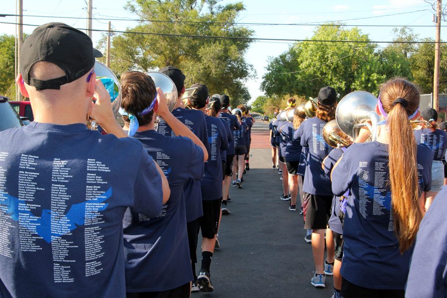 All band students participate in the Marchathon, a 10-mile march and fundraiser.