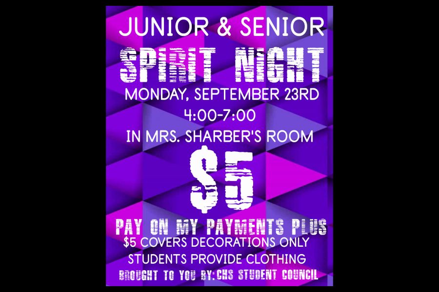 Only+junior+and+seniors+may+participate+in+Spirit+Night