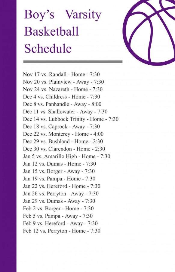 Boys varstity schedule