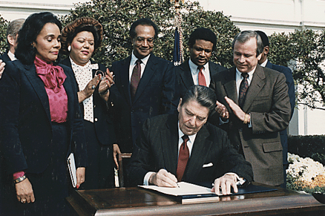 In November of 1983, President Ronald Reagan signs MLK Day into law. Celebrated on the third Monday of January, students will have Monday, Jan. 18 off from school to observe the holiday, while faculty will have a staff day.