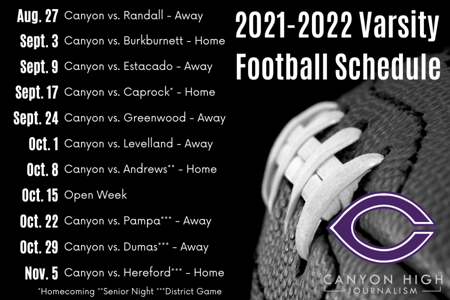 2021 Varsity Football roster, schedule