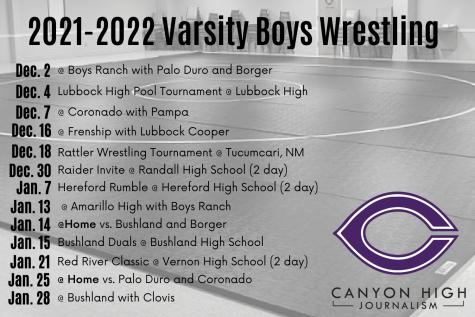 2021 Varsity boys wrestling roster, schedule