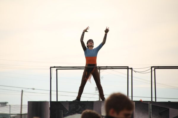Kevin Schupman performs in The Remnant at the 4A Area A marching contest.