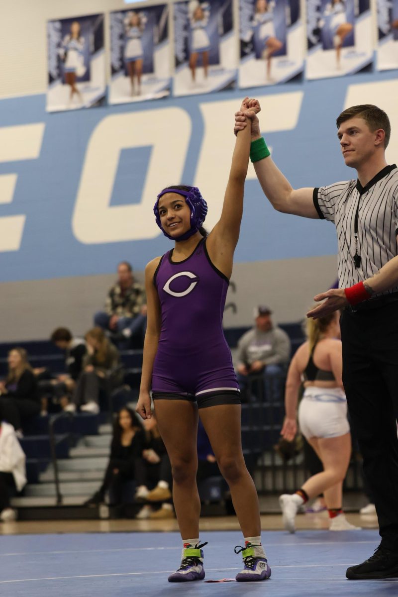 Senior Alizae Reveles after winning a match.