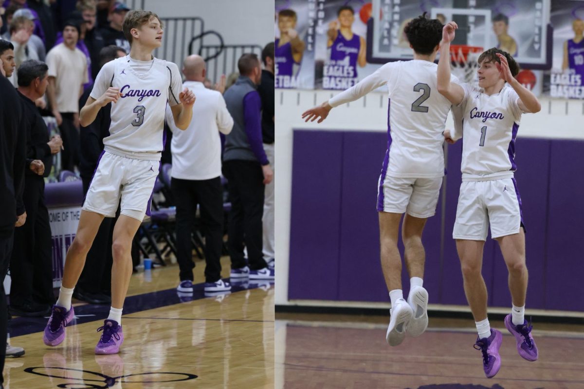 Varsity boys basketball playing and celebrating at different moments. "My brother has a gift for bringing out the best in young athletes, no matter what sport he's coaching," Matt Lovorn said. "He's been extremely successful in his career coaching basketball, and I know he will continue to do the same here."