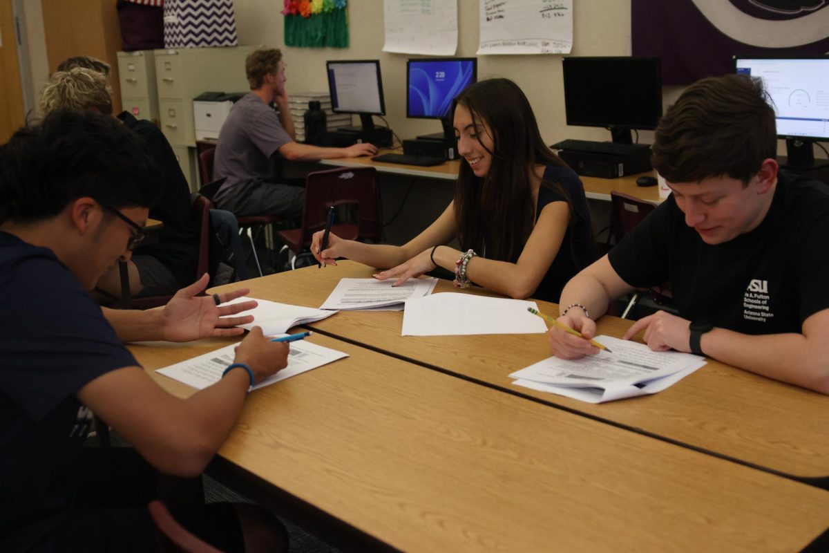 UIL Accounting team practices for the upcoming state competition. "We'll do pretty well," junior Casen Stephenson said. "If we keep studying the way we have. We might not get first, but I think we'll definitely be up there."