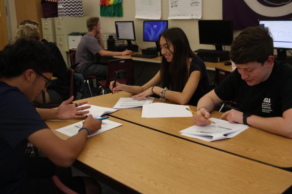 UIL Accounting team practices for the upcoming state competition. "We'll do pretty well," junior Casen Stephenson said. "If we keep studying the way we have. We might not get first, but I think we'll definitely be up there."