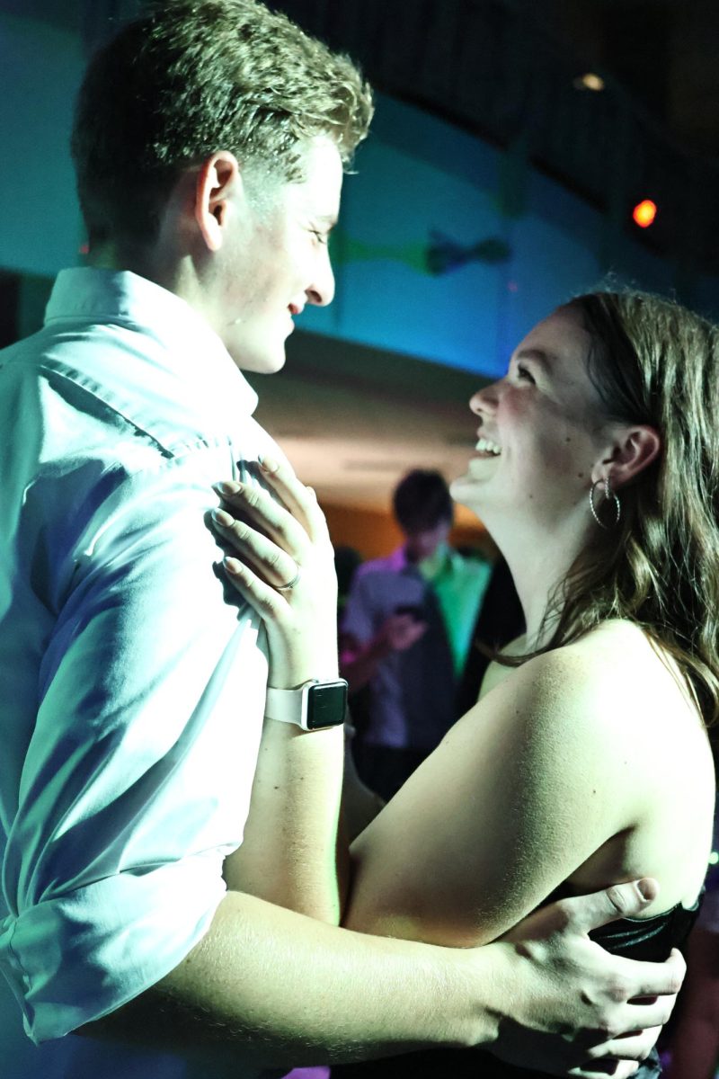 Emma Mullins (11) dances with Jake Emmitt (10).