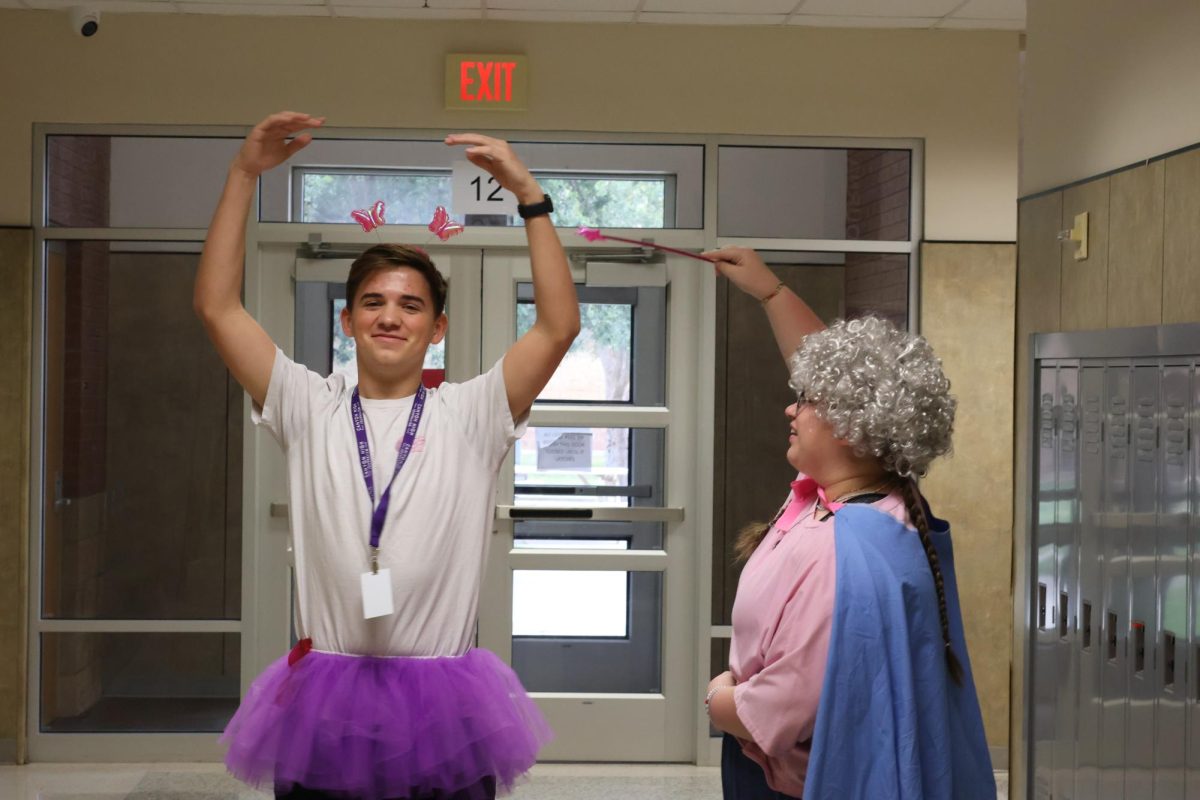 Danielle Frausto (11) and Jayden Williams (12) posing with their fairytale outfits.