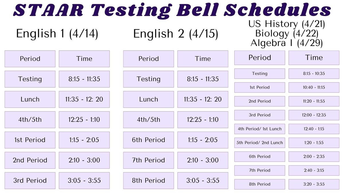 2026 STAAR Schedule